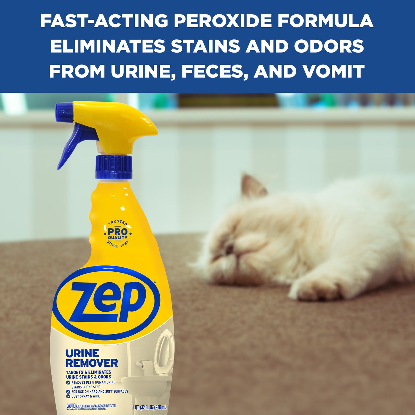 Zep Urine Remover – Targets & Eliminates Urine Stains & Odors – 32 oz