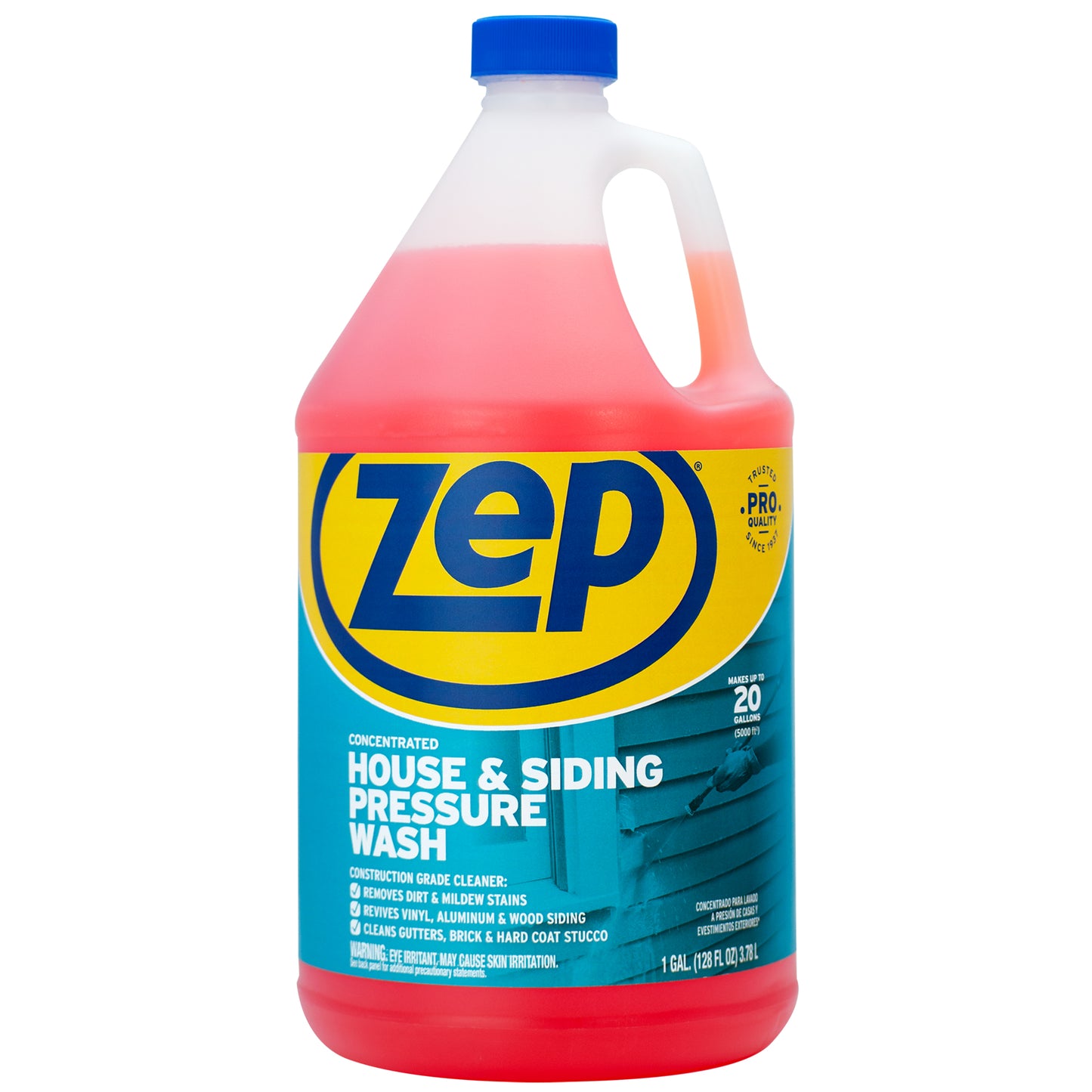 Zep House & Siding Pressure Wash Cleaner Concentrate – Removes Exterior Stains – 1 Gallon