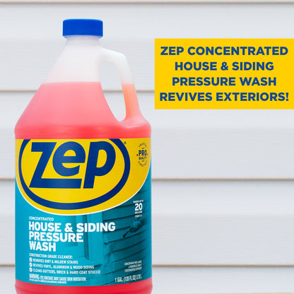 Zep House & Siding Pressure Wash Cleaner Concentrate – Removes Exterior Stains – 1 Gallon