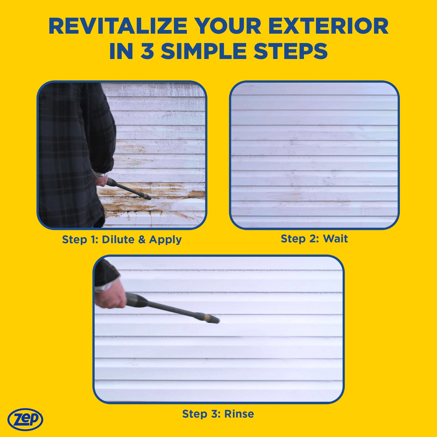 Zep House & Siding Pressure Wash Cleaner Concentrate – Removes Exterior Stains – 1 Gallon