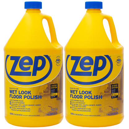 Zep Wet-Look Floor Polish – Enhances Hard Floor Appearance – 1 Gallon