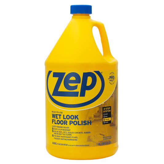 Zep Wet-Look Floor Polish – Enhances Hard Floor Appearance – 1 Gallon