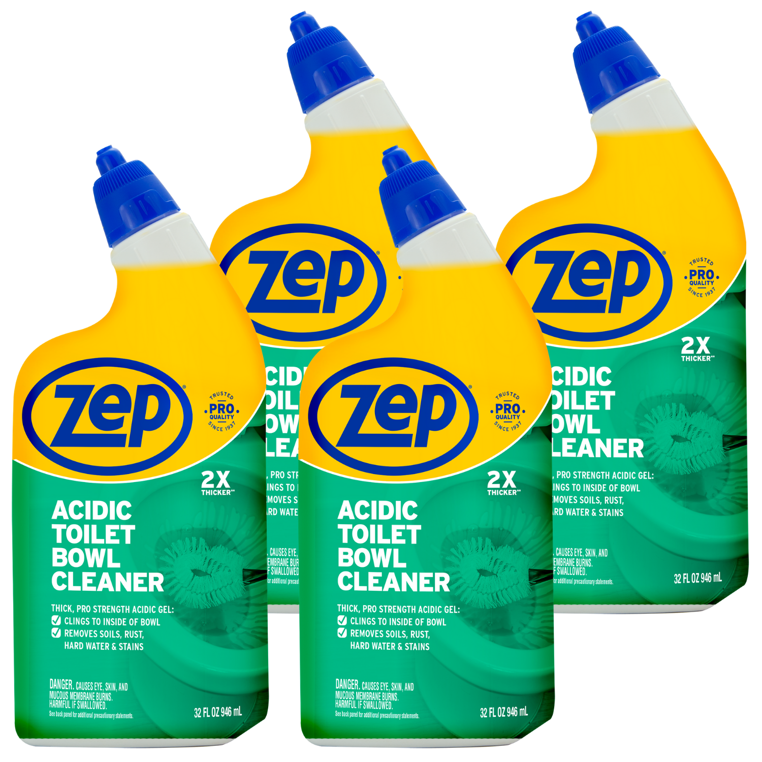 Zep Acidic Toilet Bowl Cleaner, Mint, 32 Oz Bottle, 12/carton